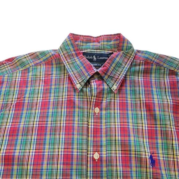 Ralph Lauren Other - Ralph Lauren Button Down Shirt Mens L Red Plaid Long Sleeve Preppy Logo Pony